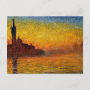 Monet Sonnenuntergang Venedig Farbige Impressionis Postkarte