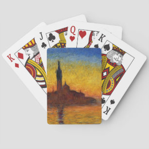 Monet Sonnenuntergang Venedig Farbige Impressionis Spielkarten