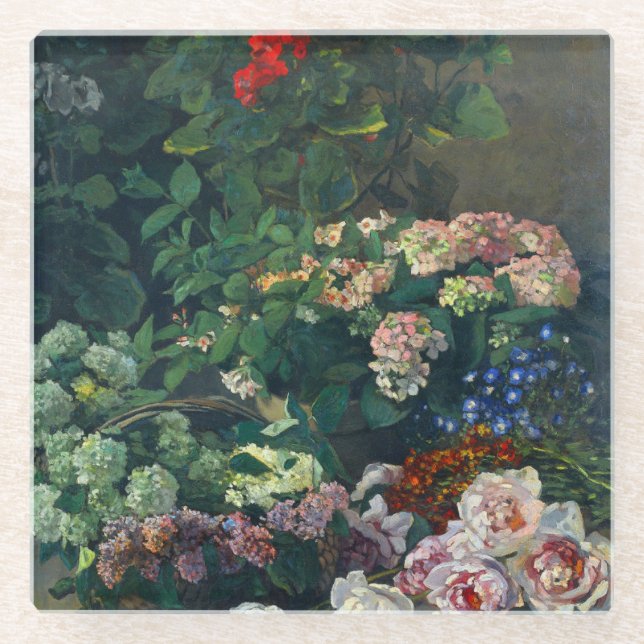 Monet Spring Flowers Glasuntersetzer (Vorderseite)