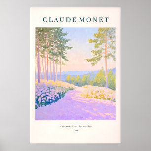 Monet-Stil Kiefernwald Kunstprint Lila Französisch Poster