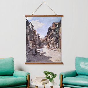 Monet - Straße des Bavolie Honfleur Wandteppich Mit Holzrahmen