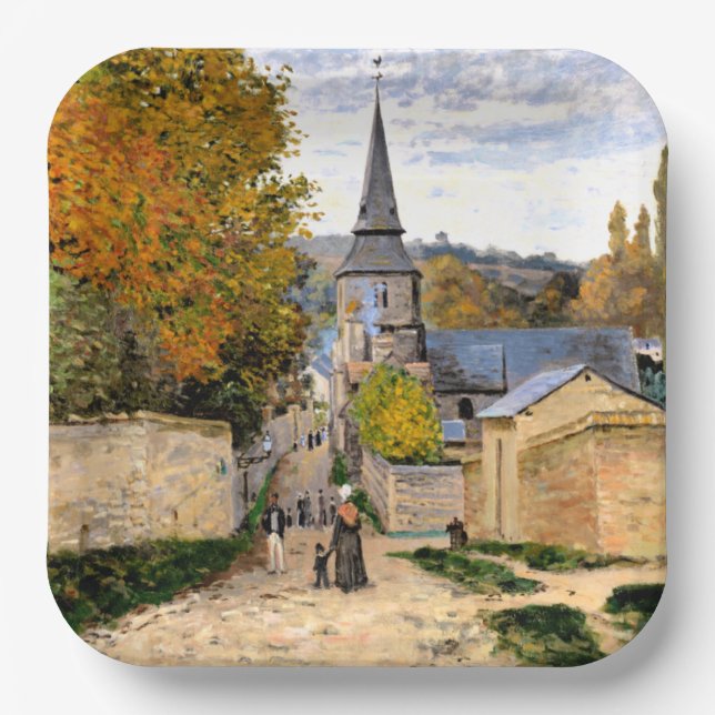 Monet - Straße in Saint-Adresse Pappteller (Vorderseite)