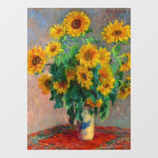 Monet Sunblumen Fensteraufkleber (Blatt)