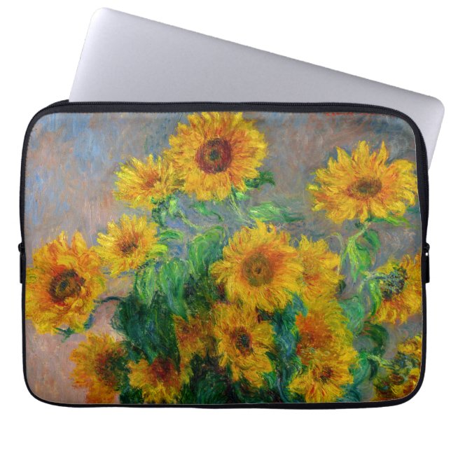 Monet Sunblumen Laptopschutzhülle (Vorderseite)