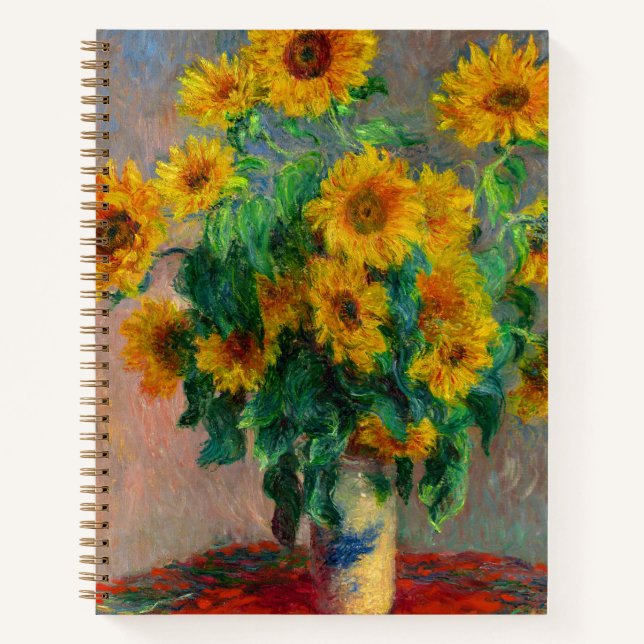 Monet Sunblumen Notizbuch (Vorderseite)