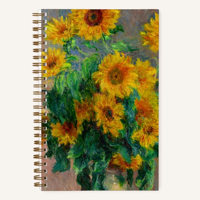 Monet Sunblumen Notizbuch (Vorderseite)