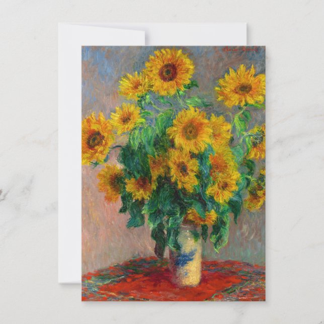 Monet Sunblumen Save The Date (Vorderseite)