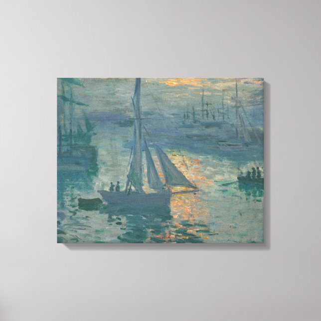 Monet Sunrise Marine Impressionismus Gemälde Leinwanddruck (Vorderseite)