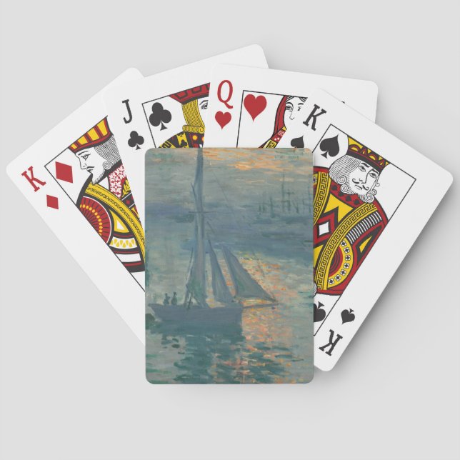 Monet Sunrise Marine Impressionismus Gemälde Spielkarten (Rückseite)