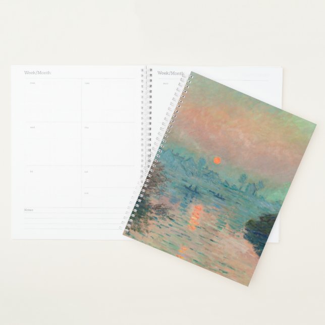 Monet Sunset Seine Beaux-Art Impressionnisme (Devant avec enveloppe)