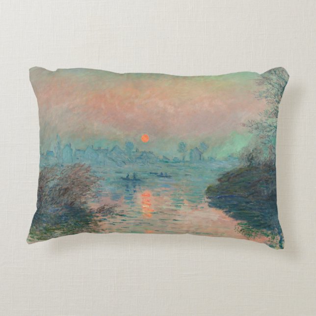 Monet Sunset Seine Frische Pasta machen Dekokissen (Rückseite)