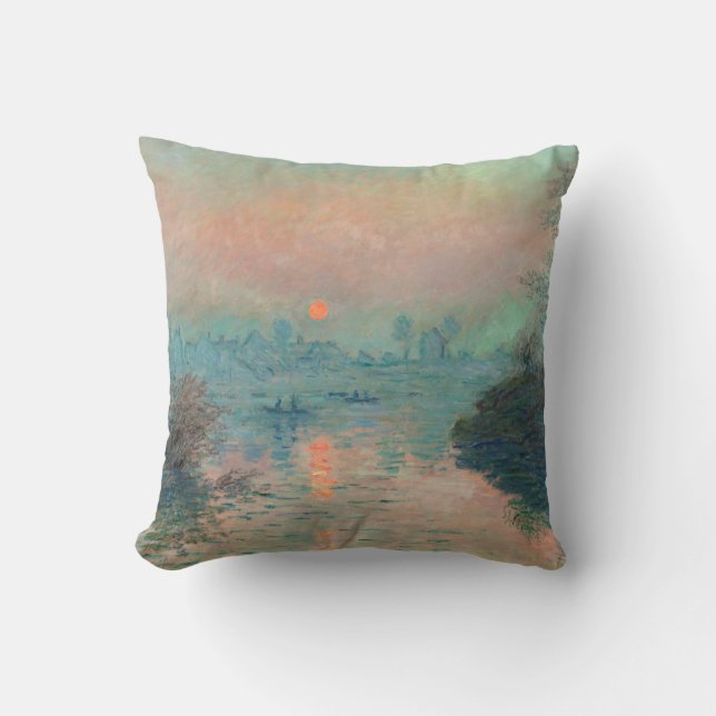 Monet Sunset Seine Frische Pasta machen Kissen (Vorderseite)