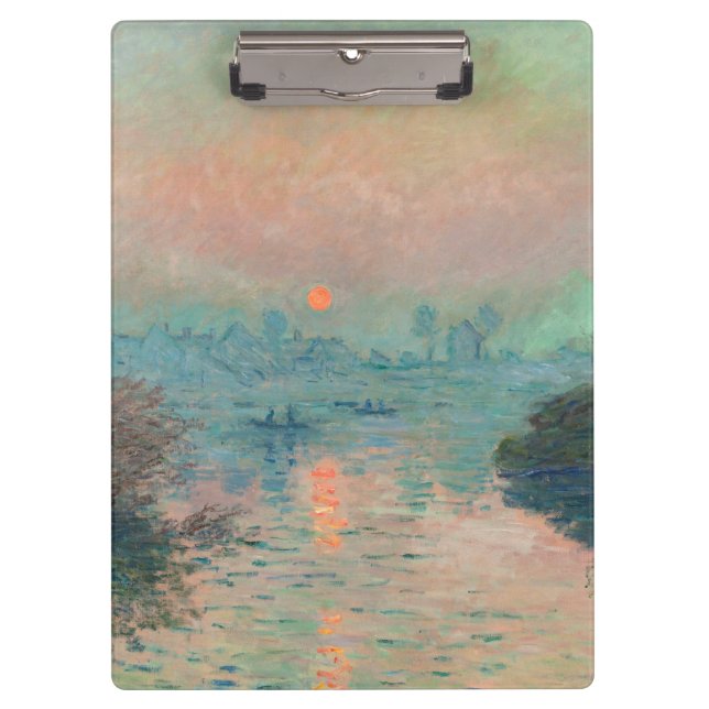 Monet Sunset Seine Frische Pasta machen Klemmbrett (Vorderseite)