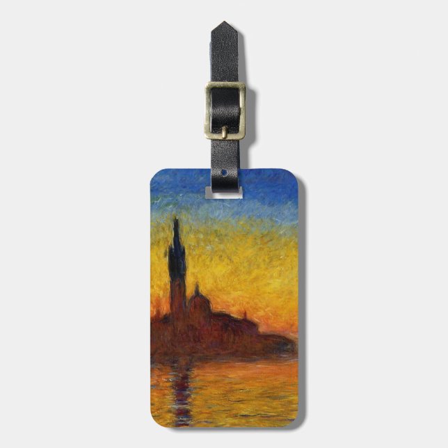 Monet Sunset Venedig Frische Pasta machen Gepäckanhänger (Vorderseite vertikal)