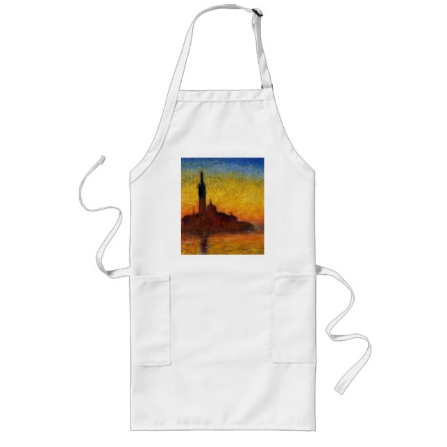 Monet Sunset Venedig Frische Pasta machen Lange Schürze (Vorne)