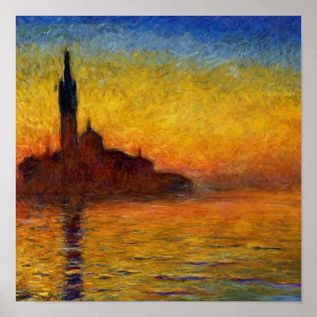 Monet Sunset Venedig Frische Pasta machen Poster (Vorne)