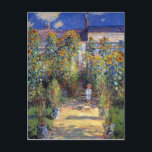 Monet, "The Artist's Garden at Vétheuil" Postkarte<br><div class="desc">Claude Monet,  "The Artist's Garden at Vétheuil",  1880 - ein französisches impressionistisches Gemälde mit schöner Kunst.</div>