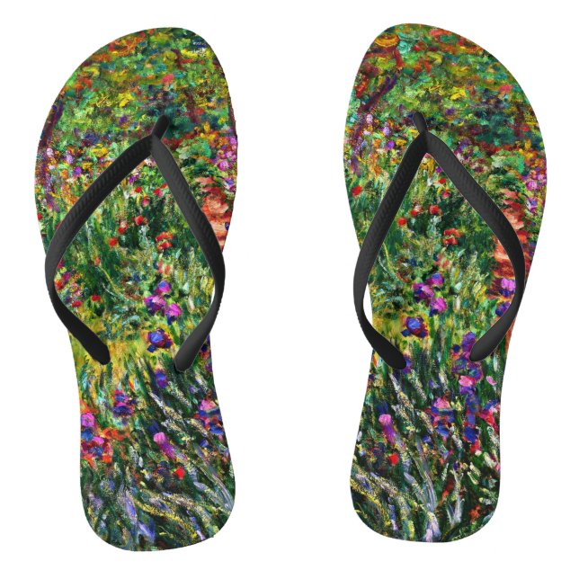 Monet - The Iris Garden at Giverny Flip Flops (Fußbett)
