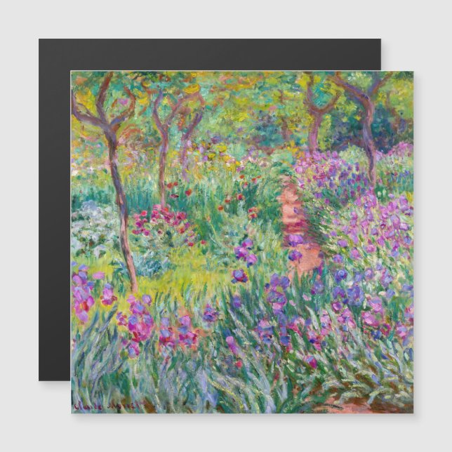 Monet - The Iris Garden at Giverny Magnetic Card Magnetkarte (Vorne/Hinten)