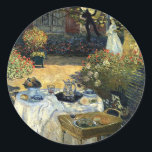 Monet - The Luncheon Runder Aufkleber<br><div class="desc">Claude Monet Malerei,  Das Mittagessen,  Rundaufkleber.</div>