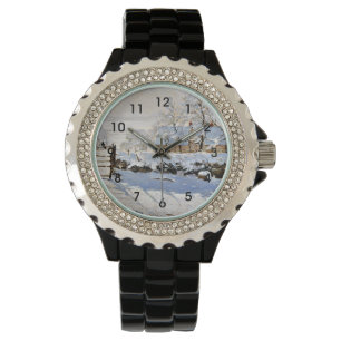 Monet - The Magpie, berühmtes Gemälde Armbanduhr