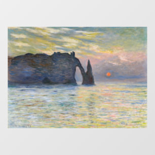Monet - The Manneport, Cliff at Etretat, Sunset Fensteraufkleber