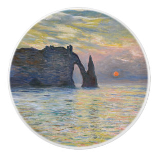 Monet - The Manneport, Cliff at Etretat, Sunset Keramikknauf