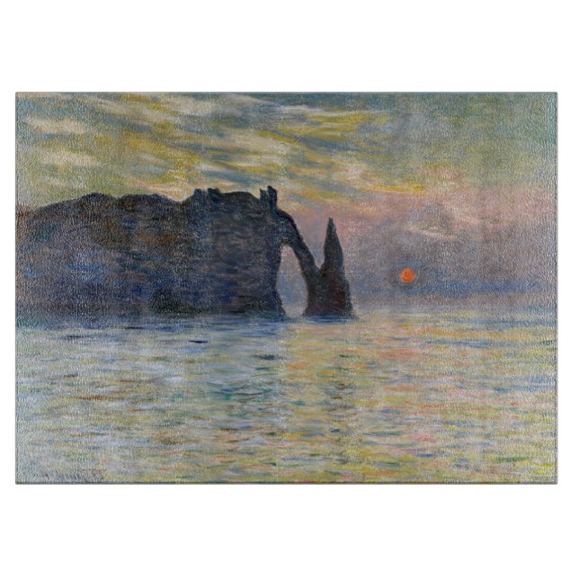 Monet - The Manneport, Cliff at Etretat, Sunset Schneidebrett (Vorderseite)