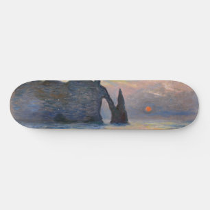Monet - The Manneport, Cliff at Etretat, Sunset Skateboard