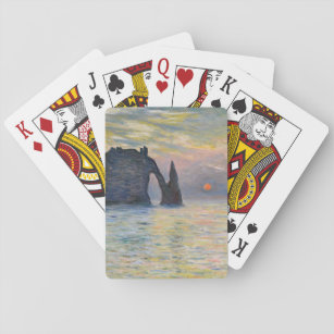 Monet - The Manneport, Cliff at Etretat, Sunset Spielkarten