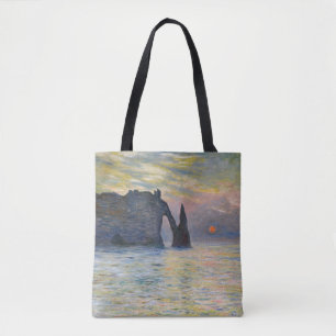 Monet - The Manneport, Cliff at Etretat, Sunset Tasche