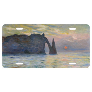 Monet - The Manneport, Cliff at Etretat, Sunset US Nummernschild