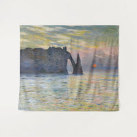 Monet - The Manneport, Cliff at Etretat, Sunset