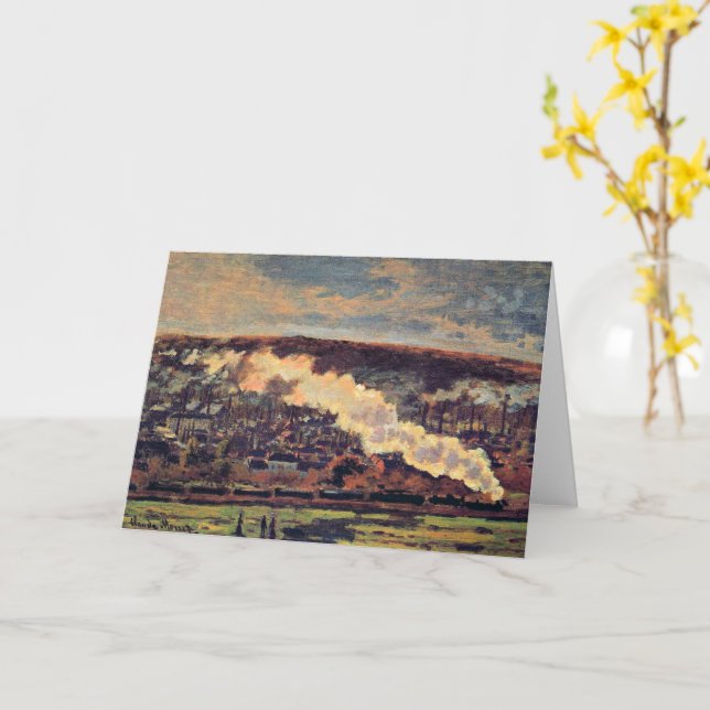 Monet - The Train, 1872, Karte (Gelbe Blume)