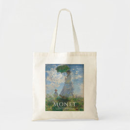 Monet Tote Tag Kunst, Frau mit Sonnenschirm Tragetasche