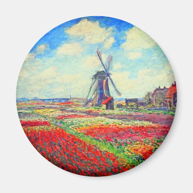 Monet Tulips Windmill Magnet (Vorne)