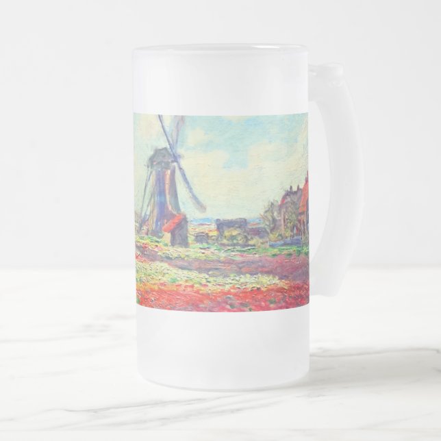 Monet Tulips Windmill Mattglas Bierglas (VorderseiteRechts)