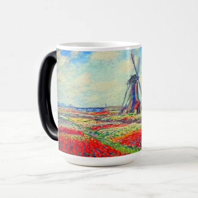 Monet Tulips Windmill Verwandlungstasse (Vorderseite Links)