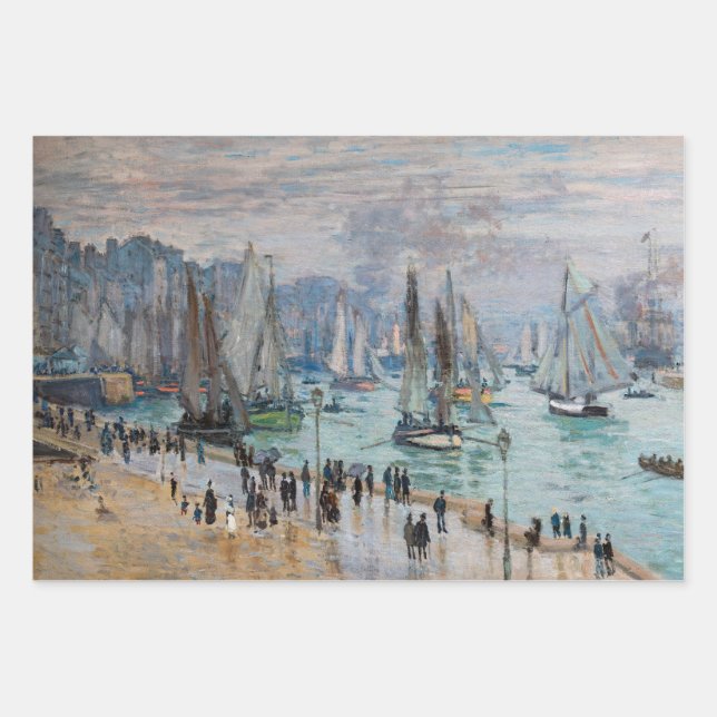 Monet - Verlassend Fischereifahrzeuge des Hafens L Geschenkpapier Set (Vorderseite)