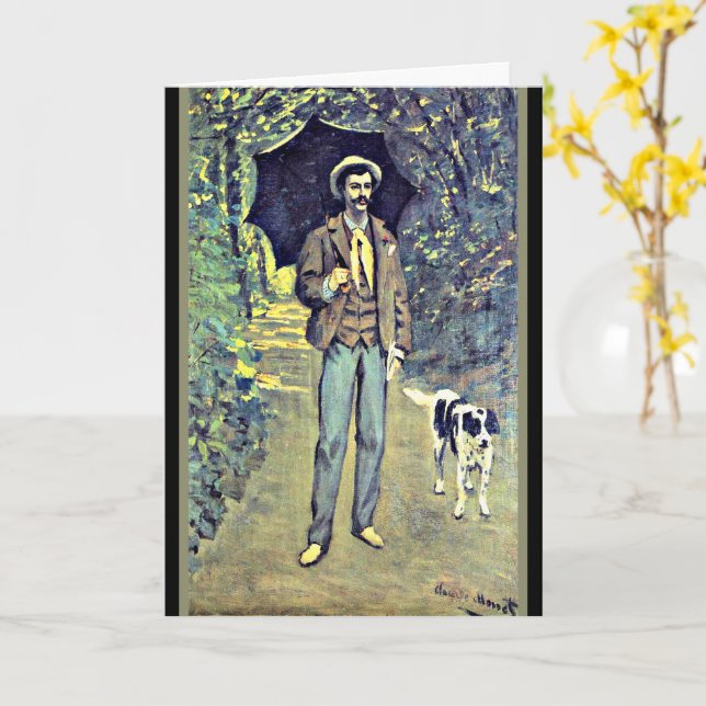 Monet, Victor Jacquemont Holding a Parasol Karte (Gelbe Blume)