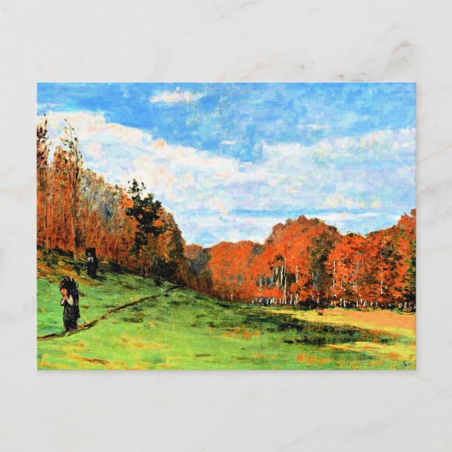 Monet - Wälder in Fontainebleau Postkarte (Vorderseite)