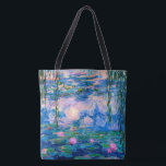 Monet Wasser-Lilien mit Teich-Reflexionen Tasche<br><div class="desc">Wasser-Lilien ist eine schöne Wasserlilien-Teichwasserreflexionen französische Impressionismus-Blumenmalerei durch Künstler, Claude Monet, im Jahre 1916 begonnen und im Jahre 1919 abgeschlossen. Die Malerei stellt dar, dass sein Gartenteich mit Lilienauflagen und Baum der weinenden Weide das Einfassen der Seiten der Malerei verlässt. Wolken im blauen oben genannten Himmel reflektieren sich im Teichwasser....</div>