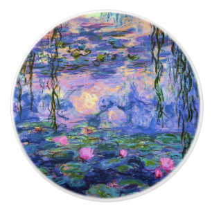 Monet Wasser-Lilien-schöne Kunst Keramikknauf
