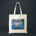 Monet Wasser-Lilien-Taschen-Tasche Tragetasche<br><div class="desc">Monet Wasser-Lilien-Taschentasche. Ölmalerei auf Leinwand ab 1916. Monet malte seinen berühmten Wasserlilienteich besessen während der letzten Jahre seiner Karriere und zeichnete Inspiration vom Licht der Sonne und sein verschiebeneffekt auf das Wasser und die WasserBlumen und das Laub. Diese Malerei kennzeichnet einen vibrierenden Gebrauch von Rosa, Blues und Purpur und macht...</div>