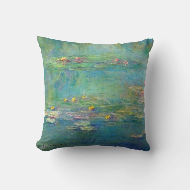 Monet Wasser-Lilien-Wurfs-Kissen Kissen (Vorderseite)