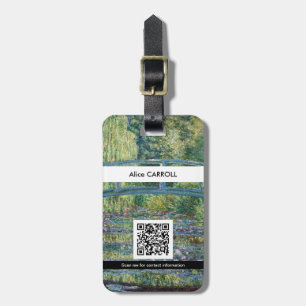 Monet - Wasserlilie, grüne Harmonie - QR-Code Gepäckanhänger