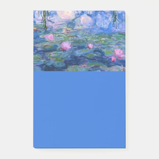 Monet Wasserlilien Post-it Klebezettel (Vorderseite)