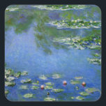 Monet Water Lilien Quadratischer Aufkleber<br><div class="desc">Monet Water Lilien</div>