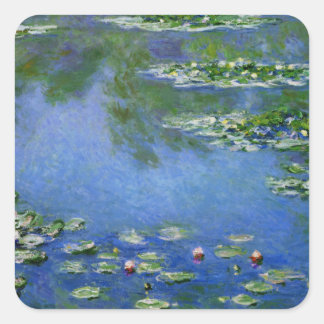 Monet Water Lilien Quadratischer Aufkleber