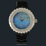 Monet Water Lilies 1906 Armbanduhr<br><div class="desc">Hier sehen Sie Claude Monets Ölgemälde Water Lilies (1906). Ein ruhiges Stillleben des Zusammenspiels von Licht und Reflexion auf schönen Seerosen in einem Teich. Ein großartiges Geschenk für Fans von Impressionismus und französischer Kunst.</div>